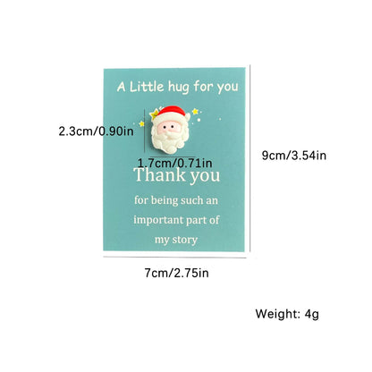 Marry Christmas Cards with Cute Resin Ornament Santa Claus Snowman Tree Ginger Man Christmas Greeting Cards Gift Thank You Card - HORA GIFT