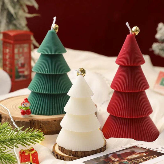 Christmas Tree Candle for Festive Decor Red Green Home Decorative Candle - HORA GIFT