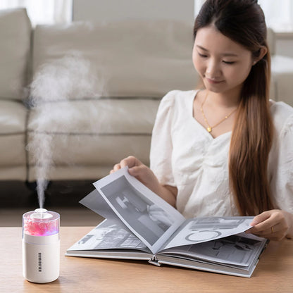 Mini Air Humidifier 180ML Portable Small Humidifier with 7 Colors Night Light Personal Humidifier for Home Bedroom Office Yoga