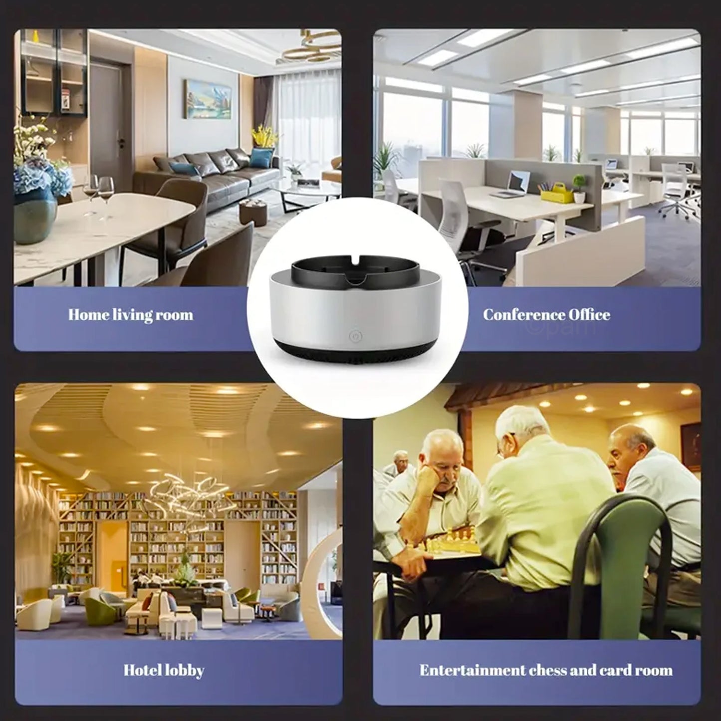 2-in-1 Intelligent Smoke-free Ashtray, Instantly Eliminates The Smell Of Second-hand Smoke, Does Not Include Batteries, Suitable