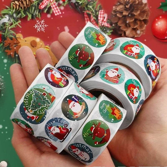 Creative Christmas Stickers Kids Christmas Eve Cartoon Stickers Cute Snowflake Santa Stickers Gifts - HORA GIFT