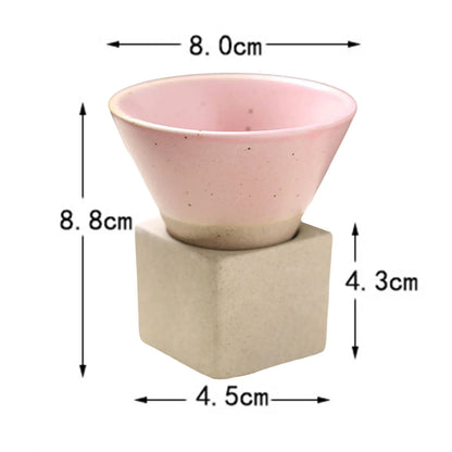 Japanese Style Coffee Teacups Thick Pottery Tea Cups Ceramic Mug Vintage Drinking Cup Cone Shape Coffee Cup for Tea Brewing