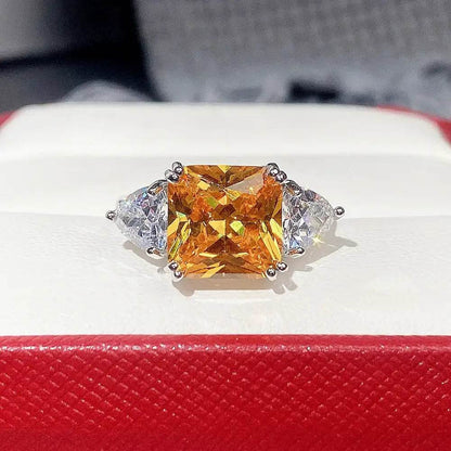 High Quality Big AAA Pink Yellow White Zircon Rings - HORA GIFT