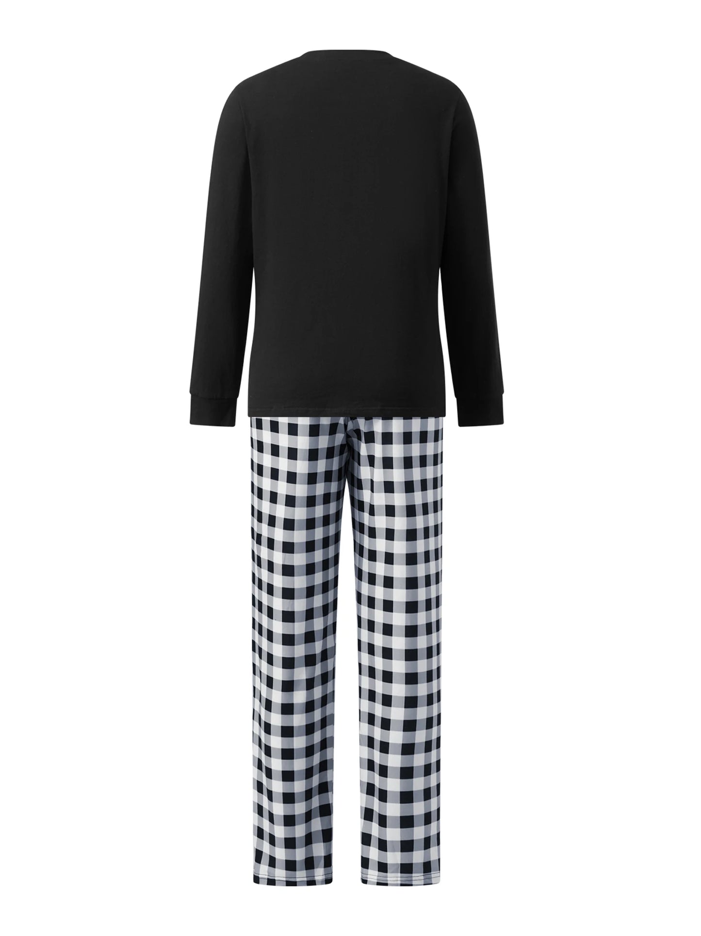 Matching Family Christmas Pajamas Set with Plaid and Letter Print Festive Holiday Sleepwear for Dad Mom and Kids Cozy PJs