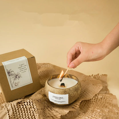 natural coconut shell scented candles, home fragrance Companion Hand Gift
