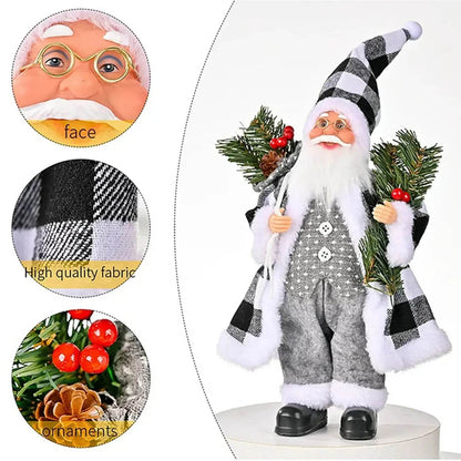 Christmas Sitting Standing Santa Claus Figurines Doll Cute 12inch - HORA GIFT