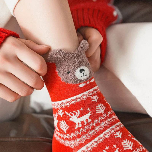 Socks Funny Elk Snowman Santa Claus Candy Bar Socks Woman Socks Socks Kids Christmas Gift Socks - HORA GIFT