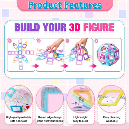 Magnetic Blocks Magnetic Building Blocks Set Magnetic Blocks STEM Toys Creativity Educational Construction Toys for Kids Gifts