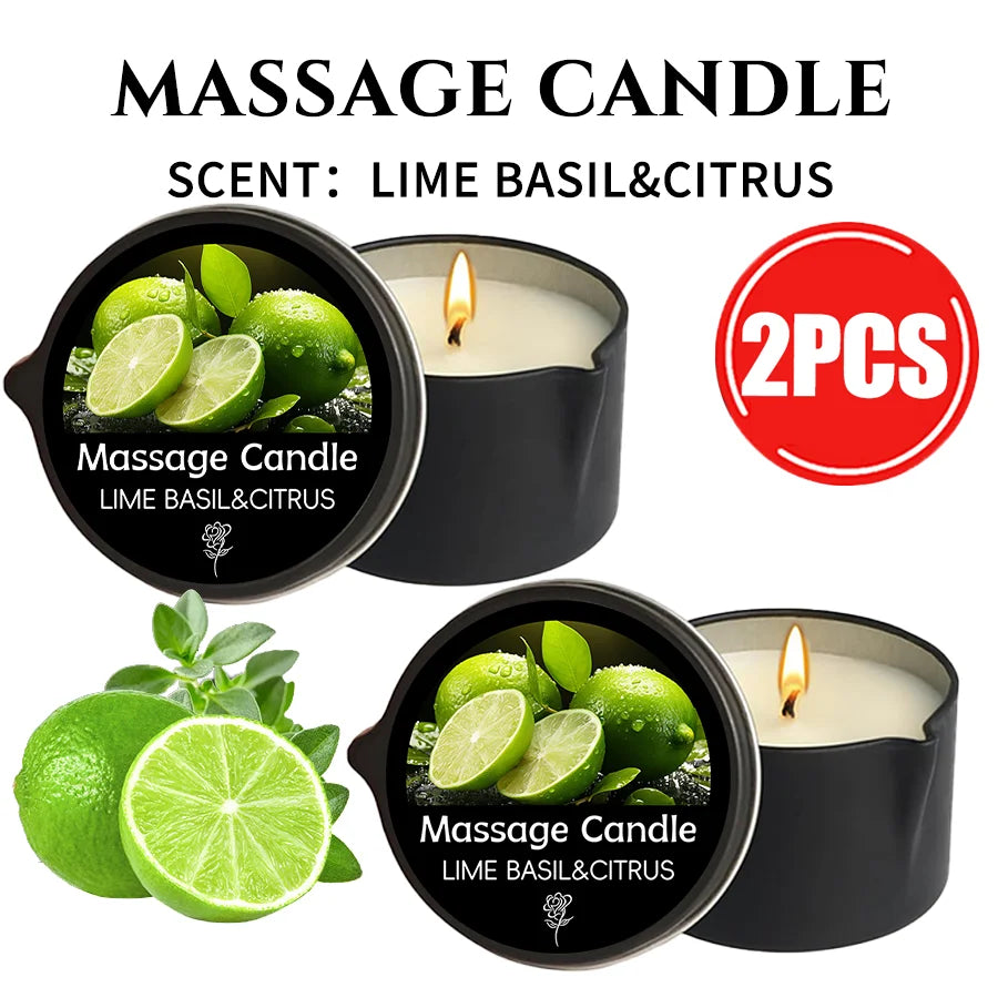 Massage Candle -Essential Oil, For Meditation, Yoga, SPA, Unisex Party Favor & Small Gift, Christmas and Halloween gifts-2oz