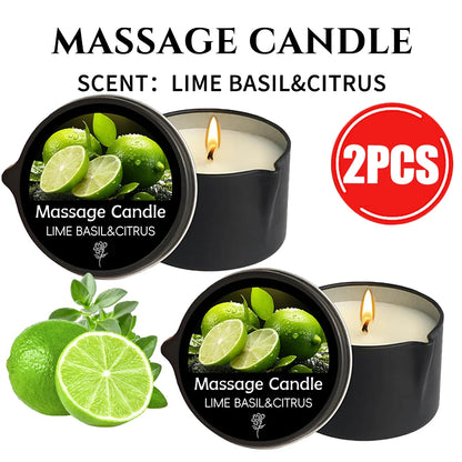 Massage Candle -Essential Oil, For Meditation, Yoga, SPA, Unisex Party Favor & Small Gift, Christmas and Halloween gifts-2oz