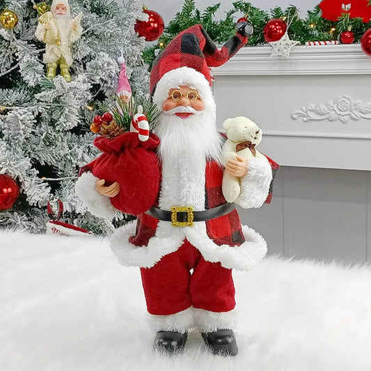 Christmas Sitting Standing Santa Claus Figurines Doll Cute 12inch - HORA GIFT
