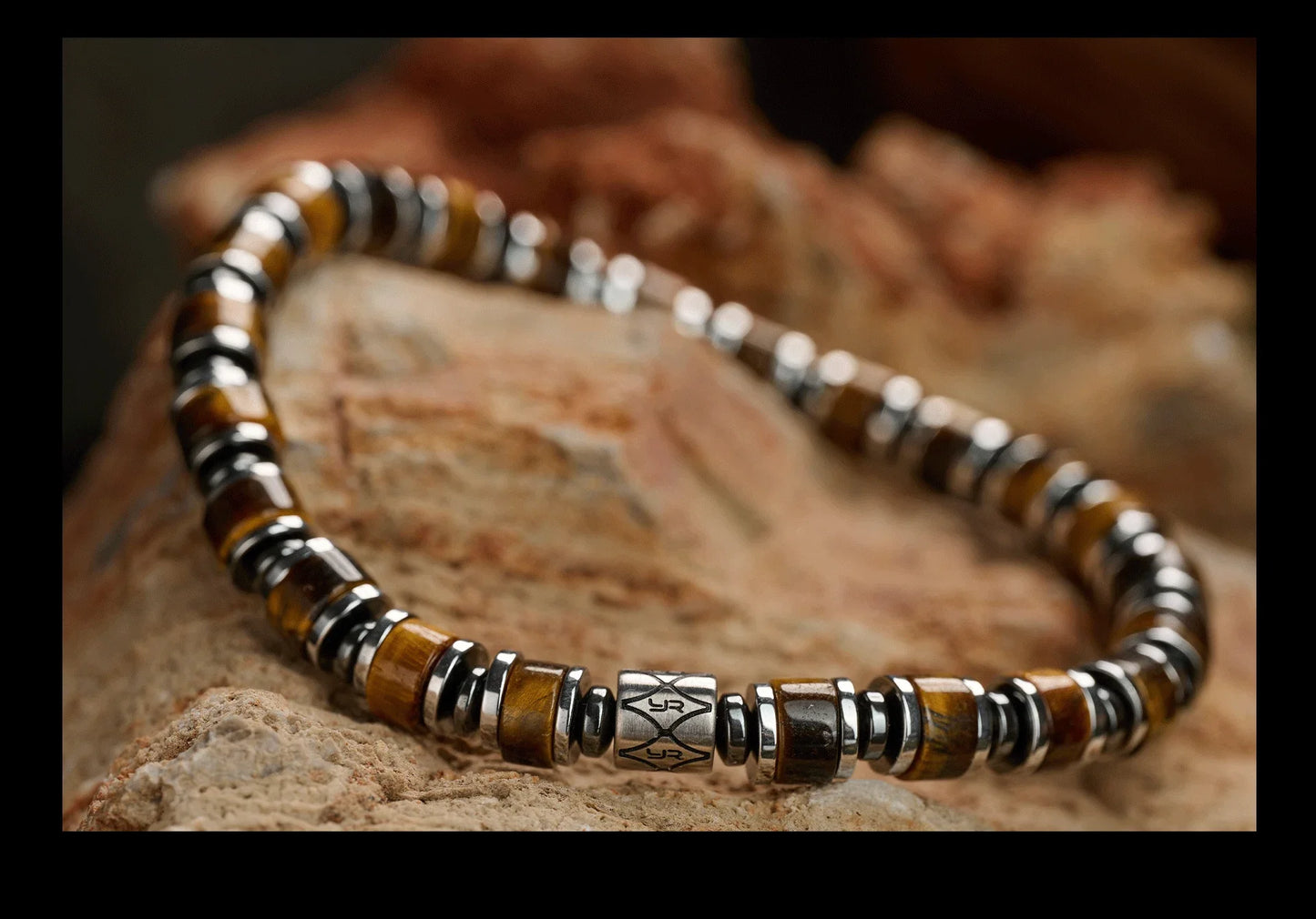 Men's Tiger Eye Bracelet - Natural Stone for Grounding & Protection | Adjustable Healing Crystal Gift for Him