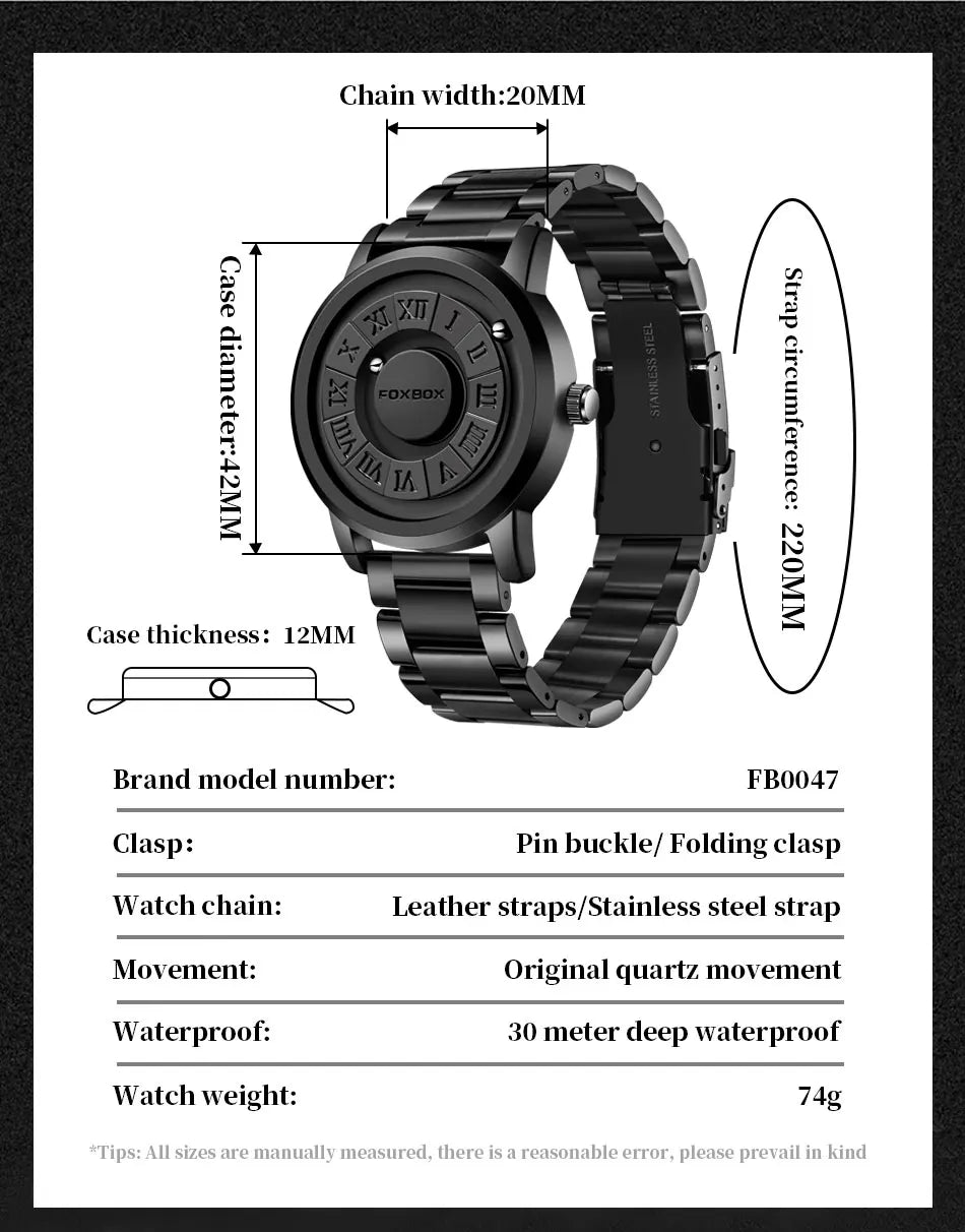 FOXBOX Military Waterproof Watch For Men LIGE Luxury Crolling Pointer Magnetic Force Watch Men Fashion Sport Quartz Chronograph