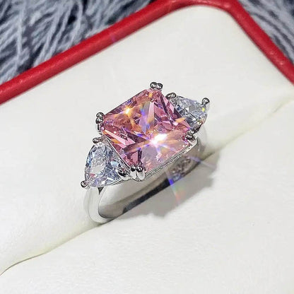 High Quality Big AAA Pink Yellow White Zircon Rings - HORA GIFT