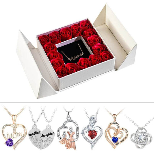 Gifts for Women Jewelry Pendant Necklace /w Soap Eternal Rose Gift Box Mother's Day - HORA GIFT