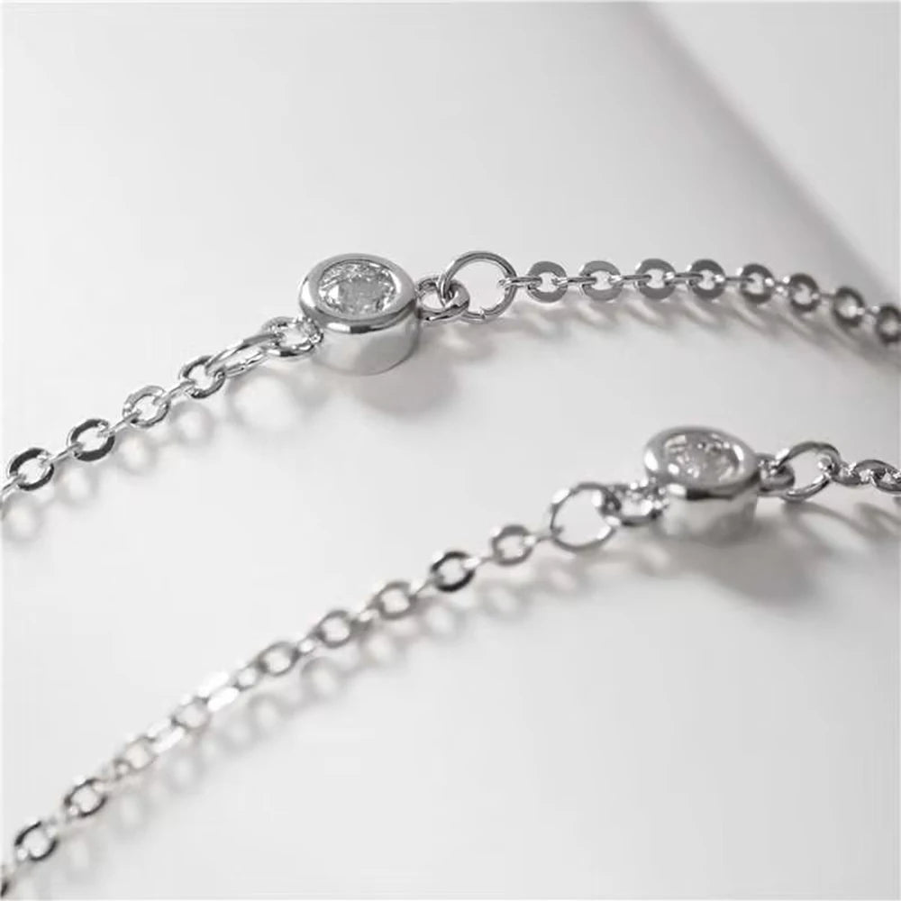 1CT Moissanite Necklace for Women Certified 925 Sterling Silver Sparkling Lab Diamond Pendant Chain Party Jewelry GRA USA Stock