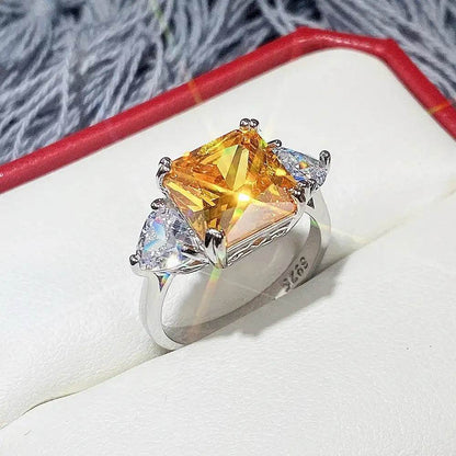 High Quality Big AAA Pink Yellow White Zircon Rings - HORA GIFT