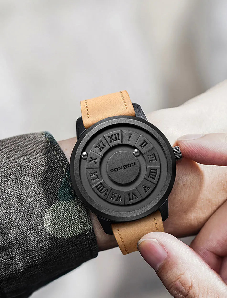 FOXBOX Military Waterproof Watch For Men LIGE Luxury Crolling Pointer Magnetic Force Watch Men Fashion Sport Quartz Chronograph