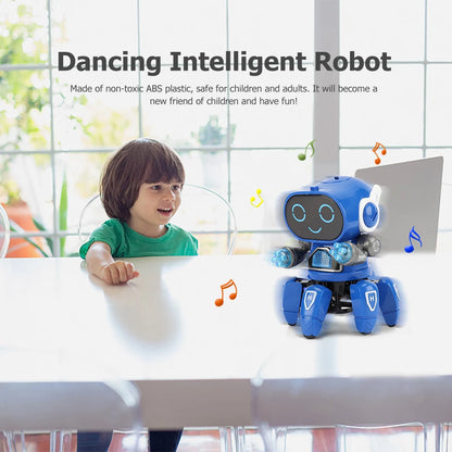 Electronic Dancing Robot Toy Rotatable with Music Light Early Education Toys Movable Noisy Robot Toys for Children Birthday Gift