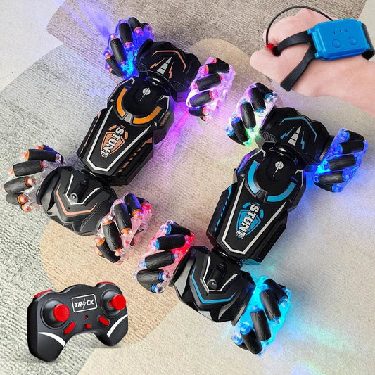 4WD RC stunt car rotation drift 2.4G wireless remote control car children's and boys sound and light toy car - HORA GIFT