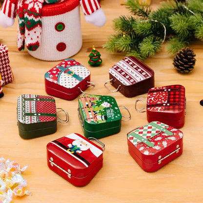 Christmas Decoration Metal Box Handbag Shape Tin Jar Jewelry Storage Cas - HORA GIFT