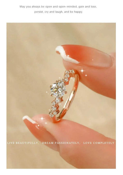 Star Engagement Rings for Women Stainless Steel Ring - HORA GIFT
