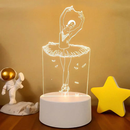 Romantic Love 3D Acrylic Led Lamp for Home Children's Night Light Table Lamp Birthday Party Decor Valentine's Day Bedside Lamp