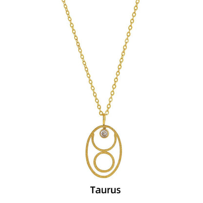Zodiac Necklace for Women Aries Leo Pisces Sagittarius 12 Constellation Stainless Steel Neck Chains Jewelry Girl Birthday Gifts - HORA GIFT