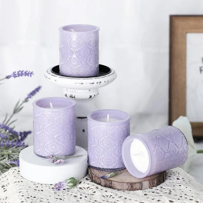 12oz Lavender Aromatherapy Candle Gift Set 4 Pack Natural Soy Wax Candles with 24H Burn Time for Relaxation Ideal for Bath Yoga