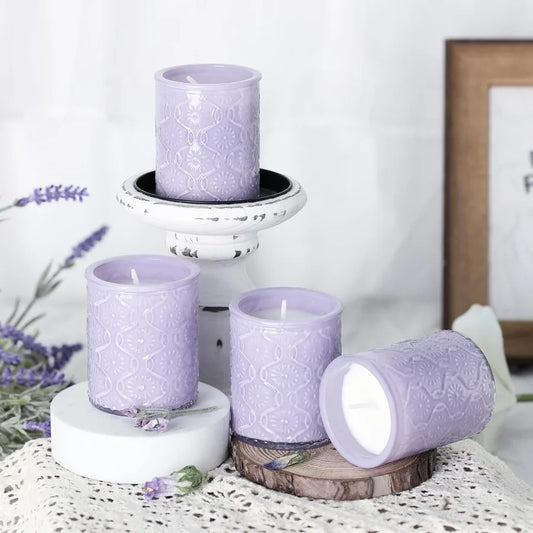 12oz Lavender Aromatherapy Candle Gift Set 4 Pack Natural Soy Wax Candles with 24H Burn Time for Relaxation Ideal for Bath Yoga
