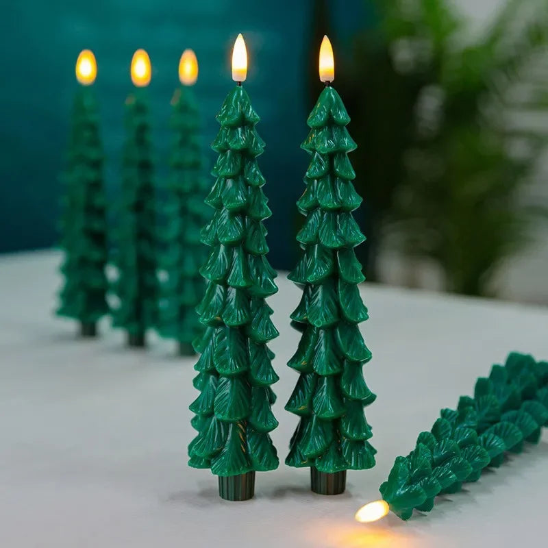 LED electronic candle bullet-shaped simulation candle light for Christmas pine tree 25cm  2 pieces pack