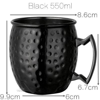 1pcs 550ml 18 Ounces Moscow Mule Mug Stainless Steel Hammered Copper - HORA GIFT