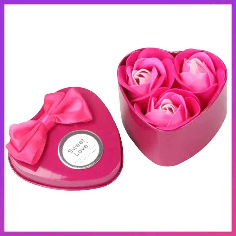 Soap Rose Romantic Scented Bath Soap Flowers Home Decor Fake Flower Wedding Pink Petal Valentine's Day Party Gift Box
