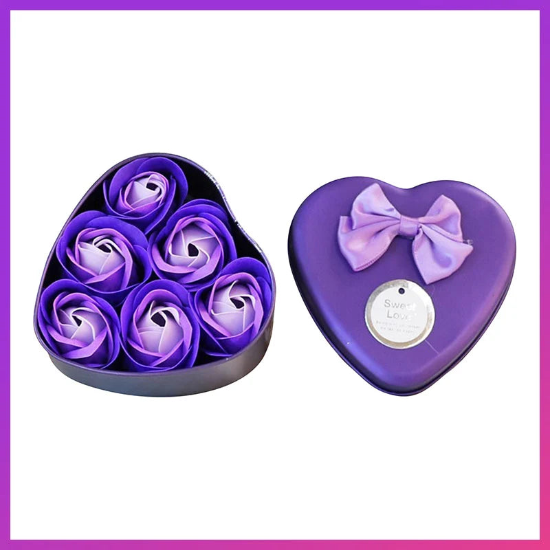 Soap Rose Romantic Scented Bath Soap Flowers Home Decor Fake Flower Wedding Pink Petal Valentine's Day Party Gift Box