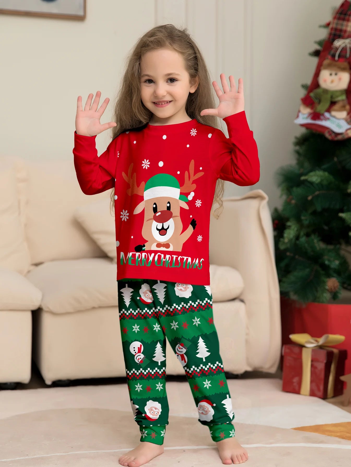 2024 Couples Christmas Family Matching Pajamas Set Mother Kids Clothes Christmas Pajamas For Family Clothing Set