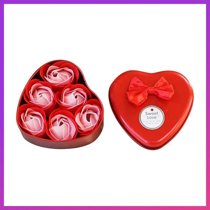 Soap Rose Romantic Scented Bath Soap Flowers Home Decor Fake Flower Wedding Pink Petal Valentine's Day Party Gift Box