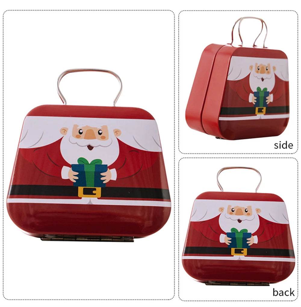 Christmas Decoration Metal Box Handbag Shape Tin Jar Jewelry Storage Cas - HORA GIFT