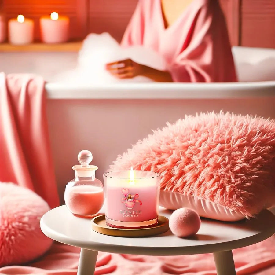 Scented Candle Gift Set for Stress Relief and Relaxation 3 Aromatherapy Votive Candles in Pink Purple and White Ideal for Women