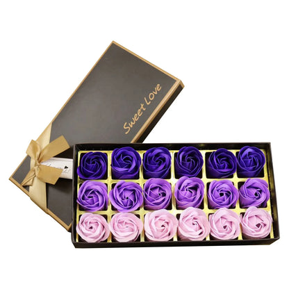Soap Rose Romantic Scented Bath Soap Flowers Home Decor Fake Flower Wedding Pink Petal Valentine's Day Party Gift Box