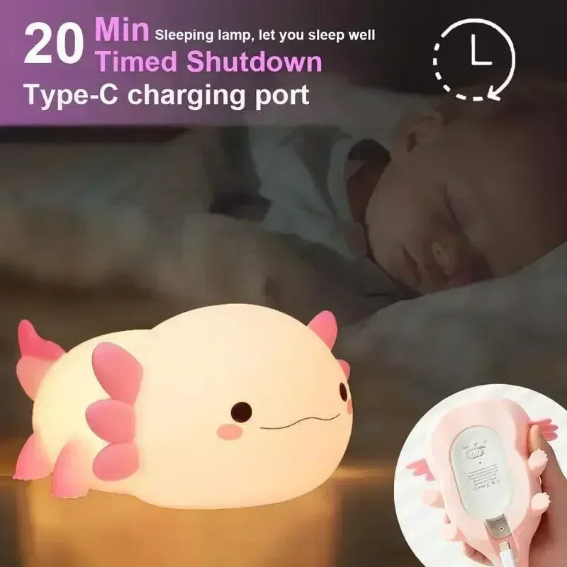 【Perfect Christmas Gift】Adorable Unicorn Silicone Night Light – USB Rechargeable 3-Level Dimmable Touch Lamp