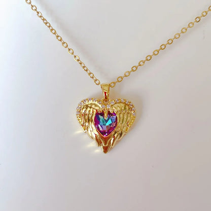 Vintage Rectangular Pendant Necklace with Enamel Floral Design in Stainless Steel