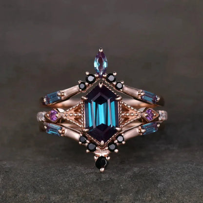 2 Sets of New Creative and Luxurious Women's Ring Sets, Inlaid with Synthetic Cubic Zirconia AValentine's Day Gift for Your Wife