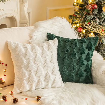 Christmas Pillow Covers Soft Plush Pillowcase Cushion Cover for Couch Sofa Holiday Festivals Winter Home Decor