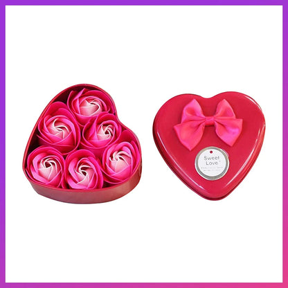 Soap Rose Romantic Scented Bath Soap Flowers Home Decor Fake Flower Wedding Pink Petal Valentine's Day Party Gift Box