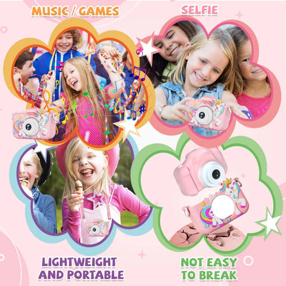 Kids Camera Digital Dual Camera HD 1080P Video Camera Toys 2 Inch IPS Screen 1080P HD Mini Cam Color Display Children Birthday G