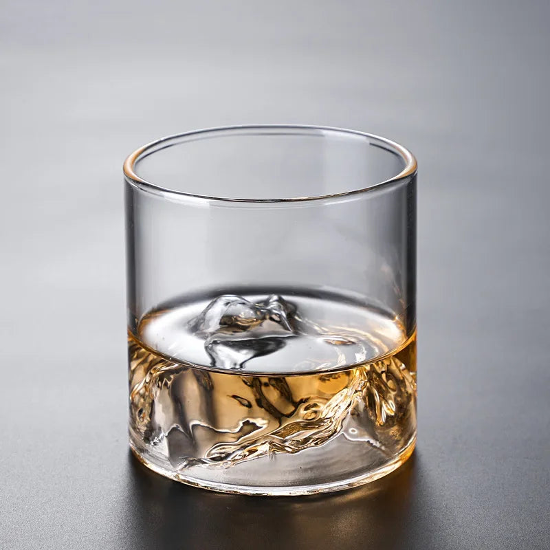 Glass Mountain Viewing Cup Japanese Mount Fuji Hidden Mountain Cup Japanese Whiskey Cup Home High Beauty Water Cup Creative