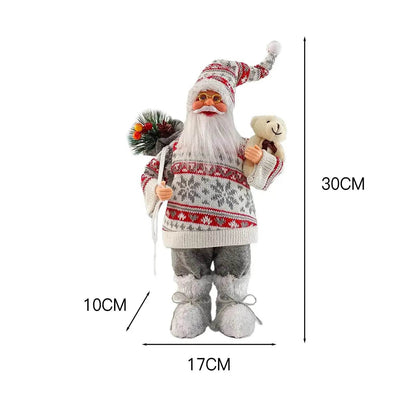 Christmas Sitting Standing Santa Claus Figurines Doll Cute 12inch - HORA GIFT