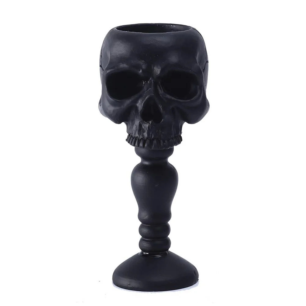 Pillar Candlestick Holder Gothic Skull Tealight Holder Resin Candlestick Table Decor Ornament for Halloween Decorations