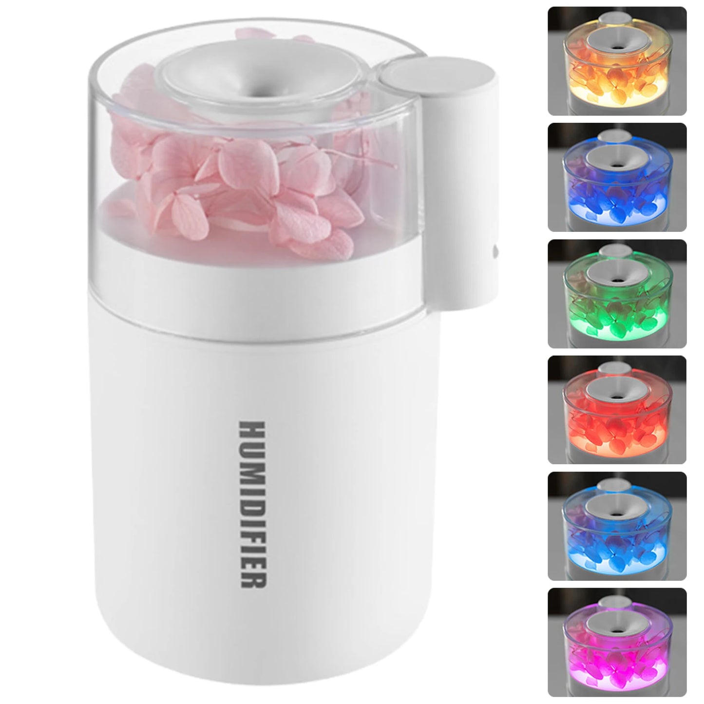 Mini Air Humidifier 180ML Portable Small Humidifier with 7 Colors Night Light Personal Humidifier for Home Bedroom Office Yoga