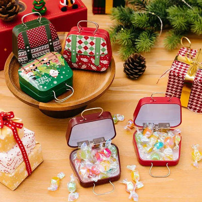 Christmas Decoration Metal Box Handbag Shape Tin Jar Jewelry Storage Cas - HORA GIFT